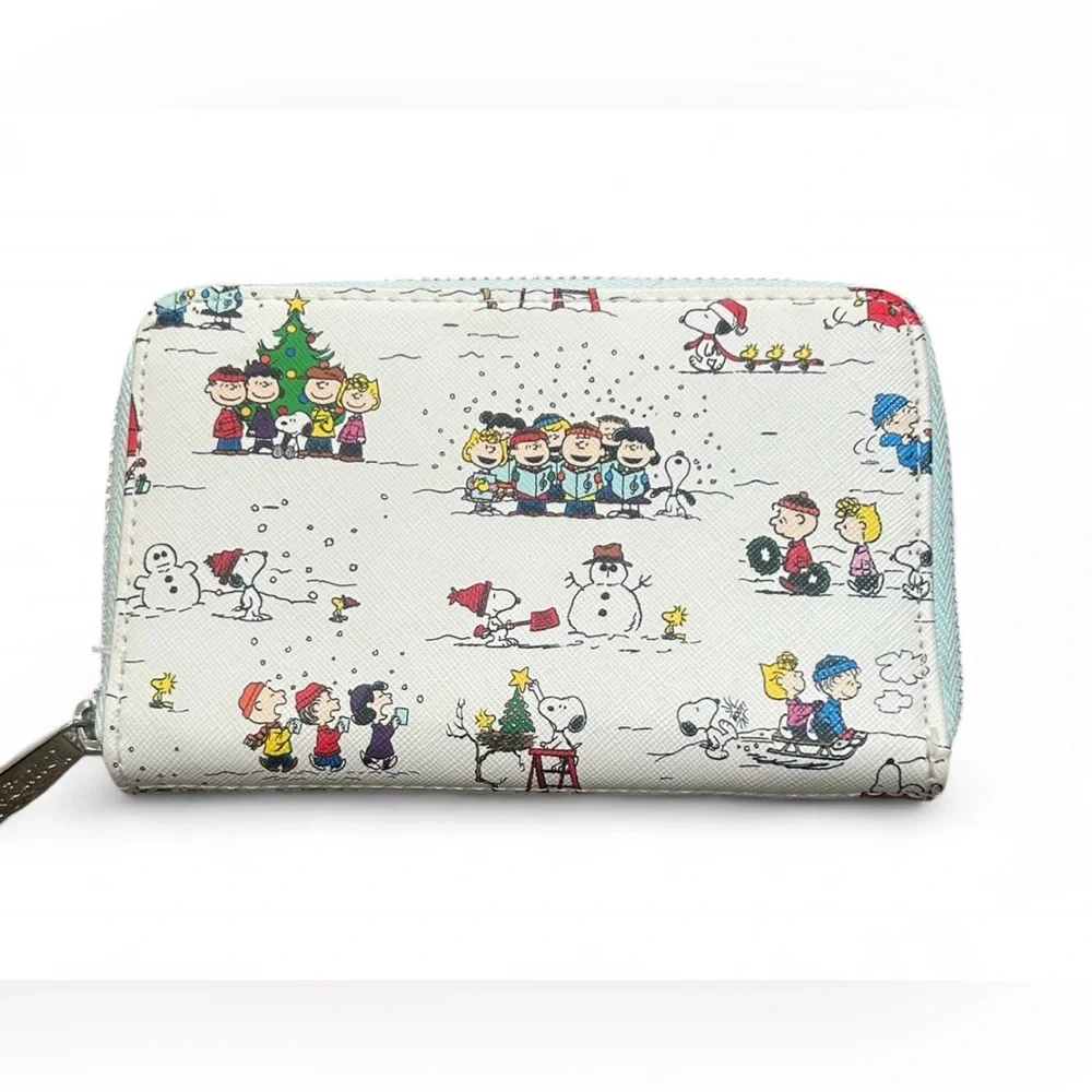 Loungefly Peanuts Snoopy Charlie Brown Zip Around Wallet Continental AOP
